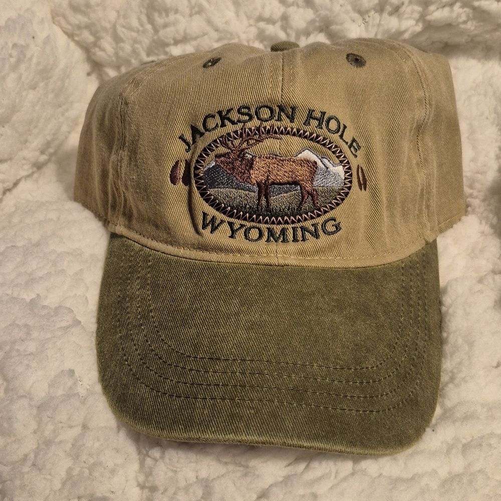 Jackson Hole, Wyoming Elk Track Velcroback Hat - New